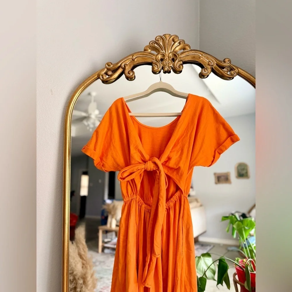 Free people Sorrento orange midi dress small